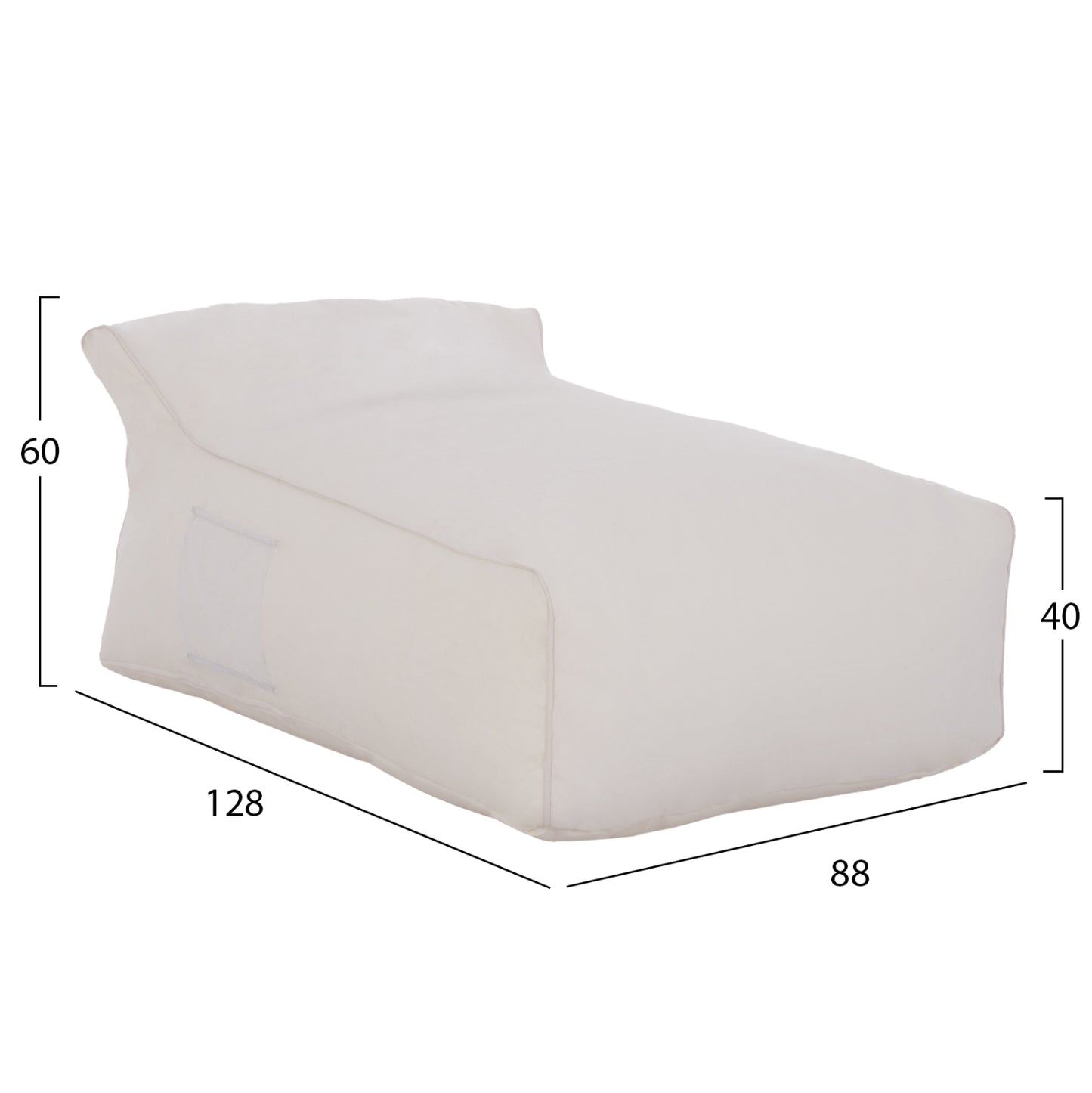 ΠΟΥΦ Zafer Hm5772.11 ΜΕ Textilene 600gr/m2 2x1 ΛΕΥΚΟ 88x128x60Υεκ