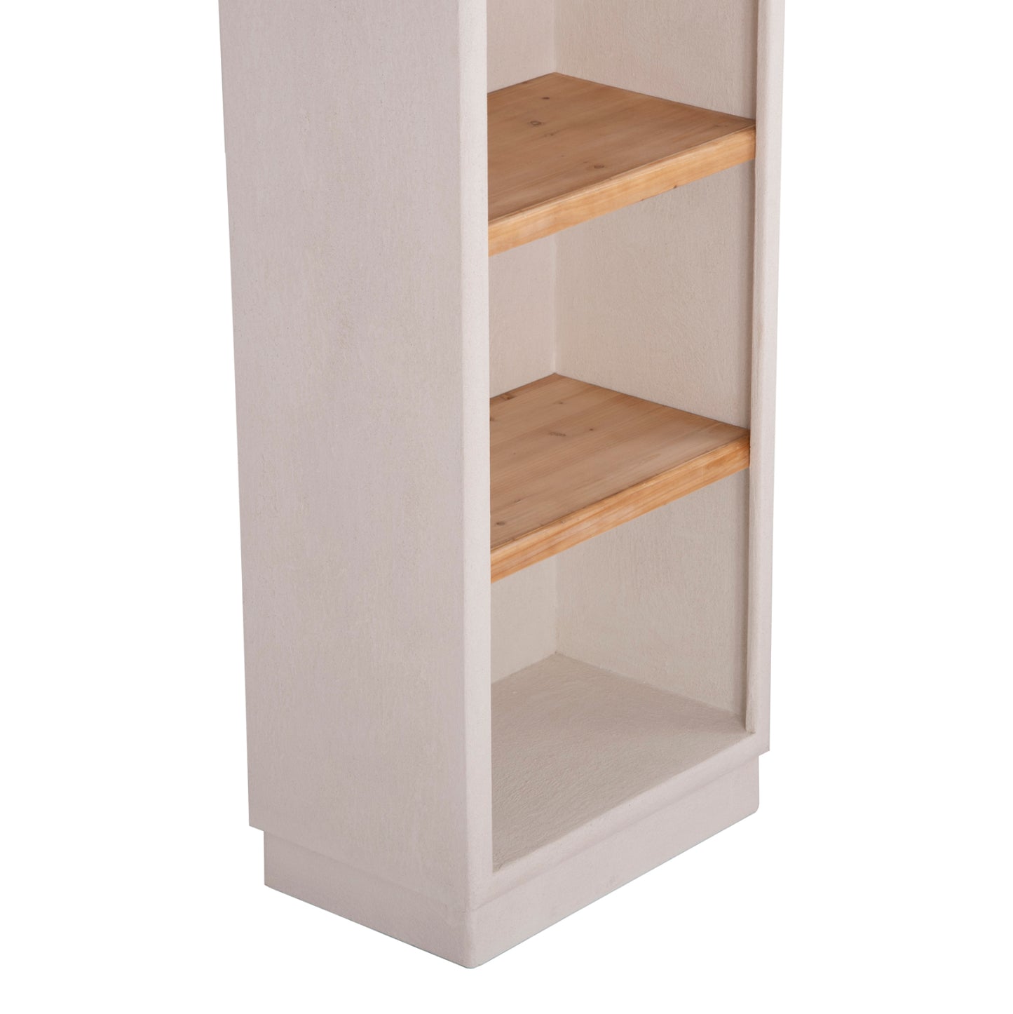 Shelf Rack Series Santorini Hm18045 Mdf In Off-white-shelves Made Of Fir Wood In Natural Color 60x38.5x179hcm.