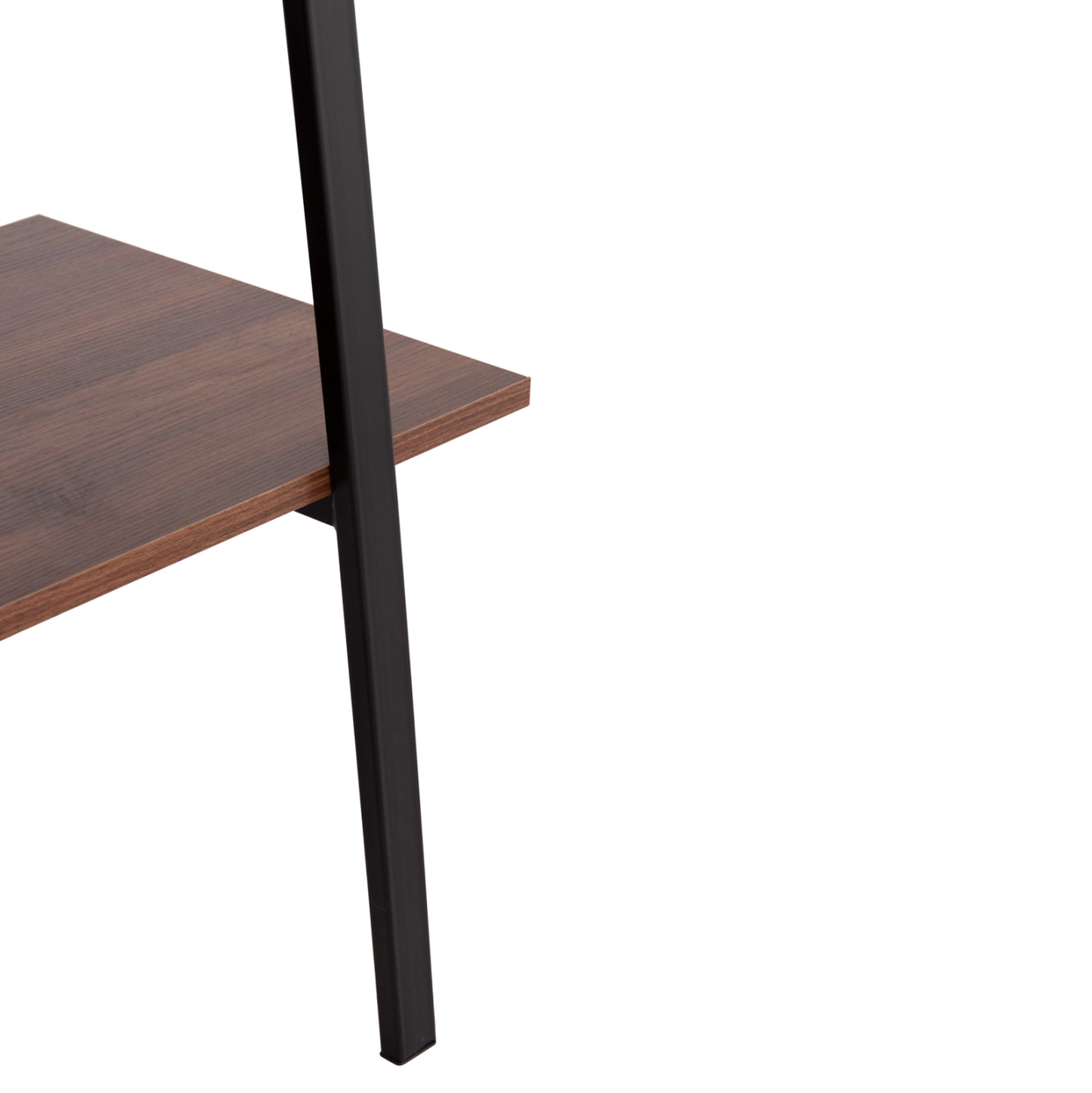 Rack Stam Hm18073.04 Black Metal Frame-melamine In Walnut 71x38x165hcm.