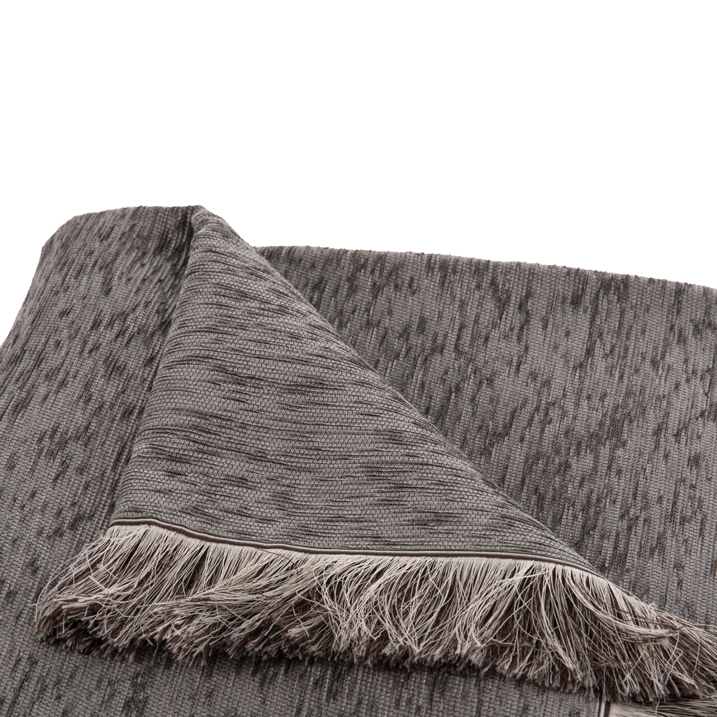 Sofa Cover-throw With Fringes Dreamtopia Hm12161.07 In Grey Color 245x170cm.