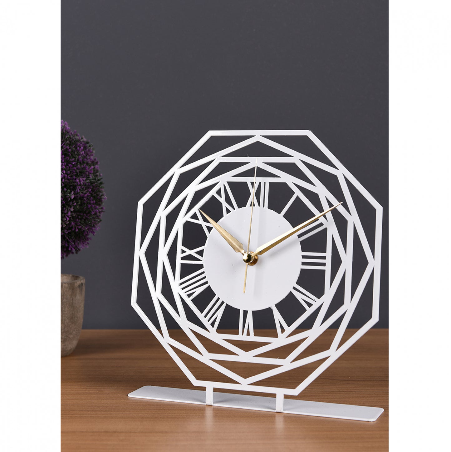 Metal Table Clock Hm7468.02 25x23 Cm.