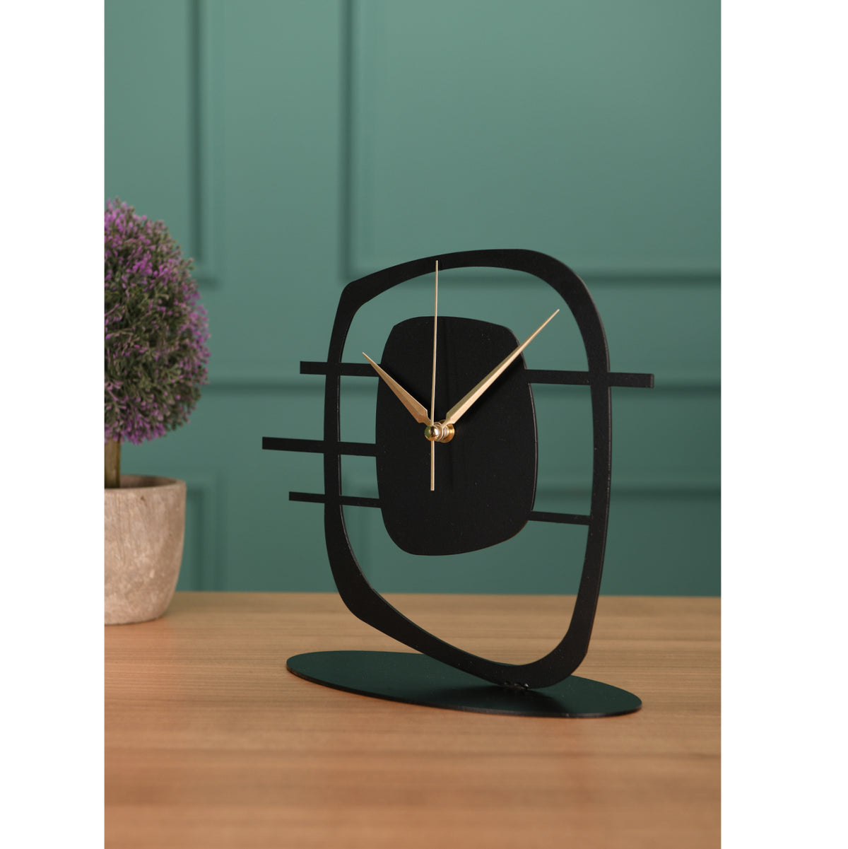 Metal Table Clock Hm7473.01 21x23 Cm