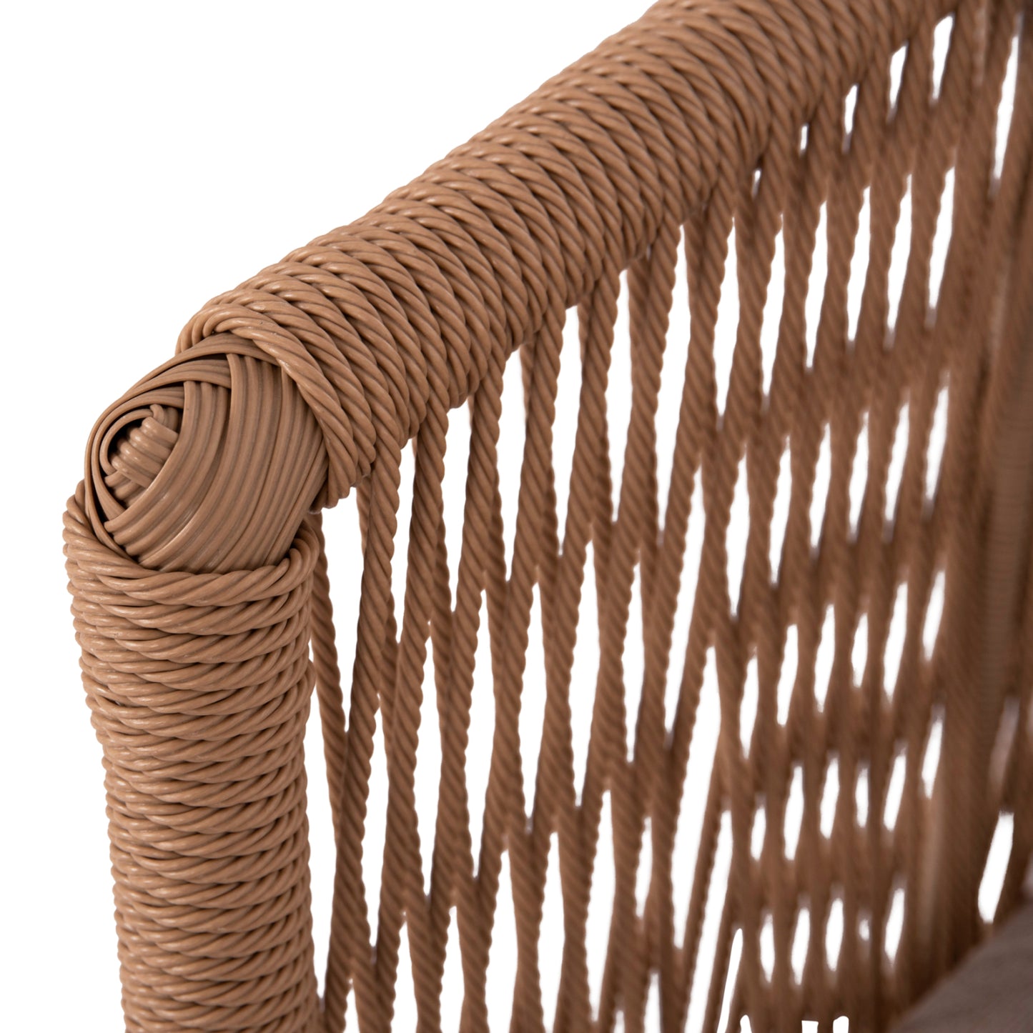 Outdoor Lounge 4pcs Set Freja Hm6057.04 Aluminum In Cappuccino-pe Rattan & Cushions In Beige