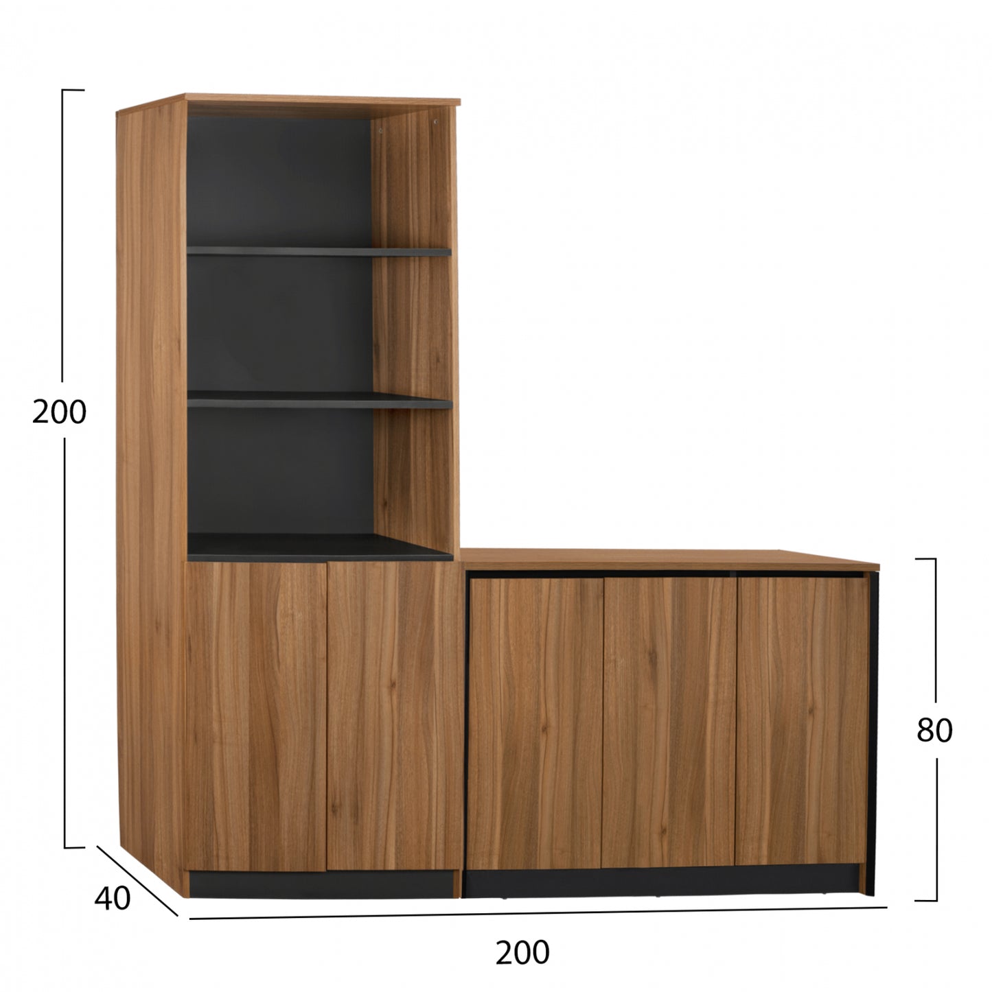 Set 2 Pieces Professional Office Library With Cabinet Supreme Hm11369