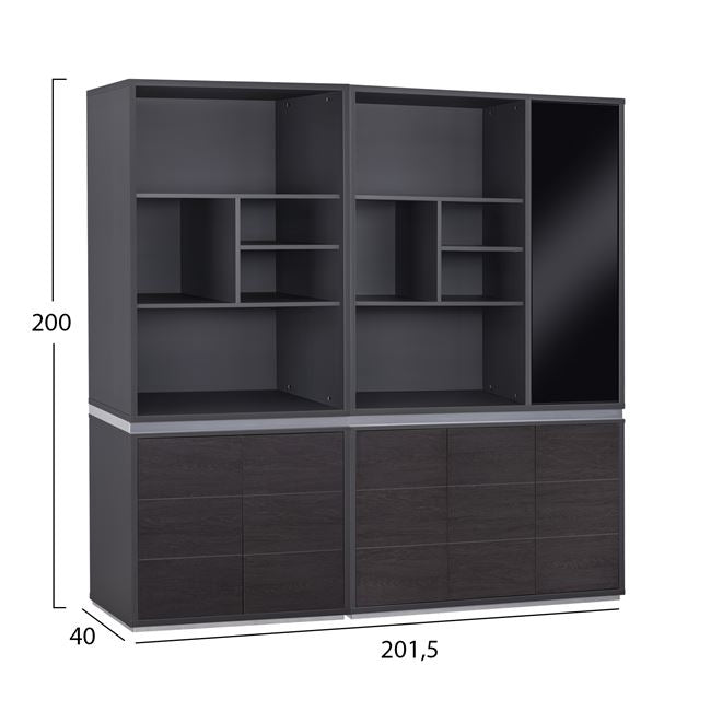 Set Professional Office Library 2 Pieces Rosewood Hm11201