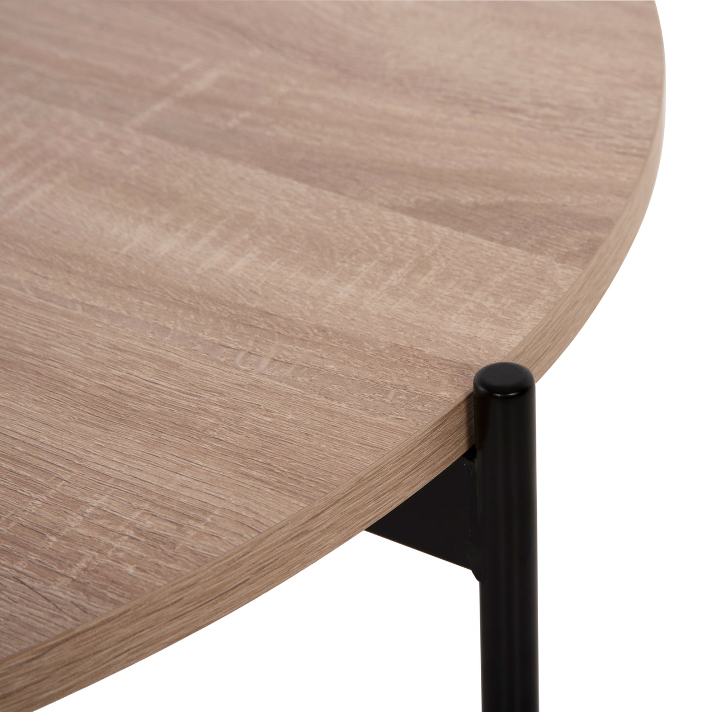 Coffee Tables 2pcs Set Ronda Hm21089.02 Mdf In Sonama Color Φ80cm & Φ50cm
