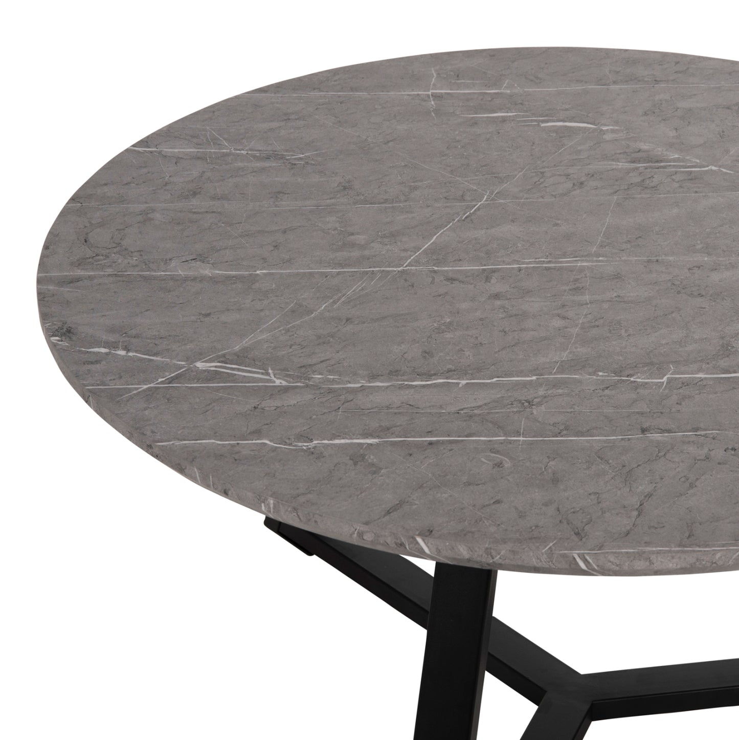 Coffee Tables 2pcs Set Rocket Hm21090.01 Mdf In Grey Marble Color Φ80cm & Φ45cm