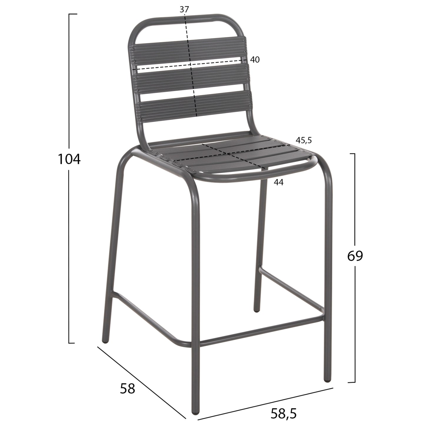 Outdoor Lounge Set 3pcs Laura Hm21054.01 Grey Metal & Aluminum
