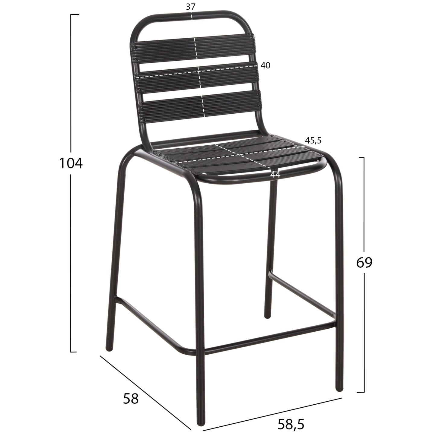 Outdoor Lounge Set 3pcs Laura Hm21054.03 Black Metal & Aluminum