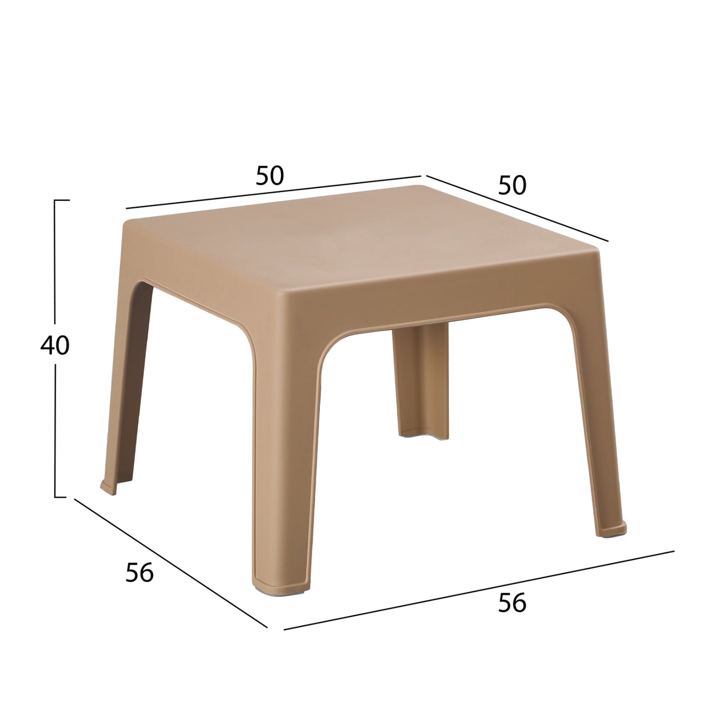 3pcs Set Polypropylene Sleek Hm21267.03 Coffee Table & 2 Armchairs - Cappuccino