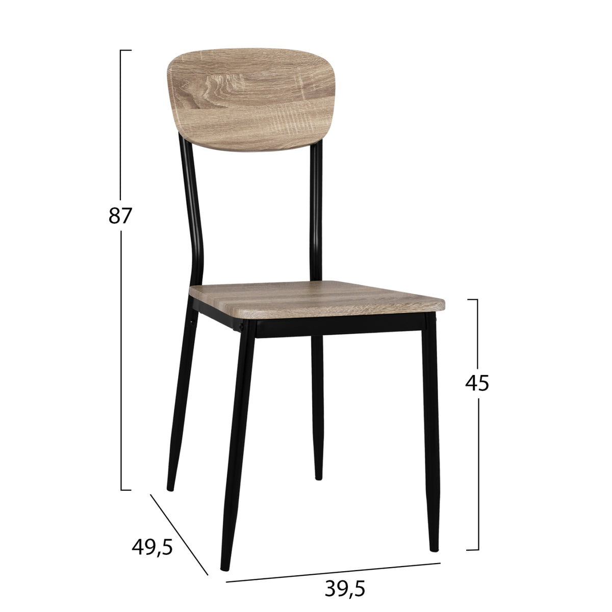 Set 5 Pieces Table Black & Chairs Sonama With Black Chairs Hm11072