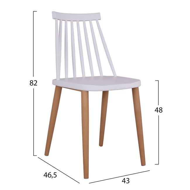 Set 5 Pieces Table Sonama & Chairs Vansess White Color Metallic Chair Hm11002.01 110x70x76 Cm