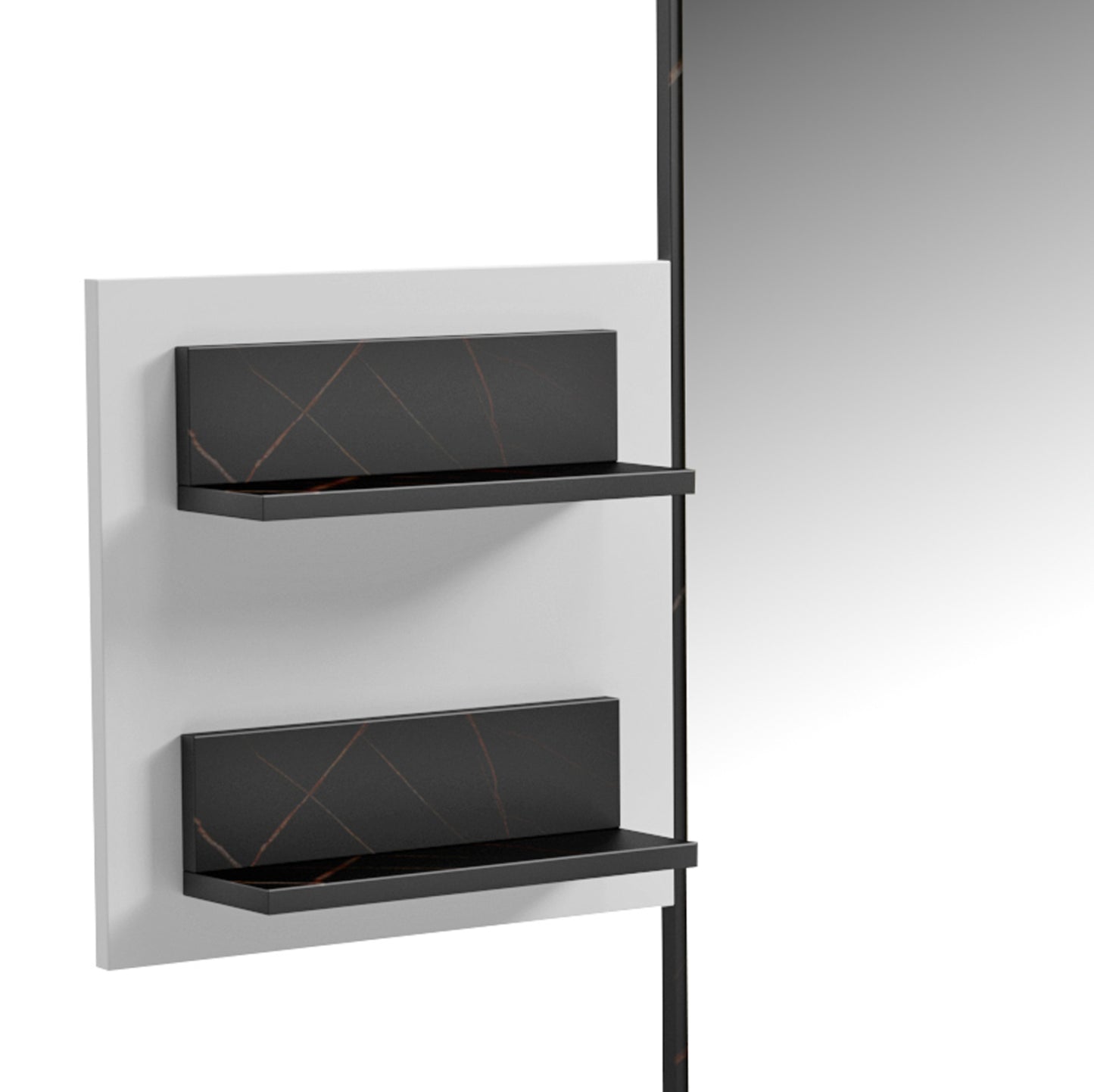 Entrance Set 2pcs Cheryl Hm21276.01 Melamine In White--black Marble Look