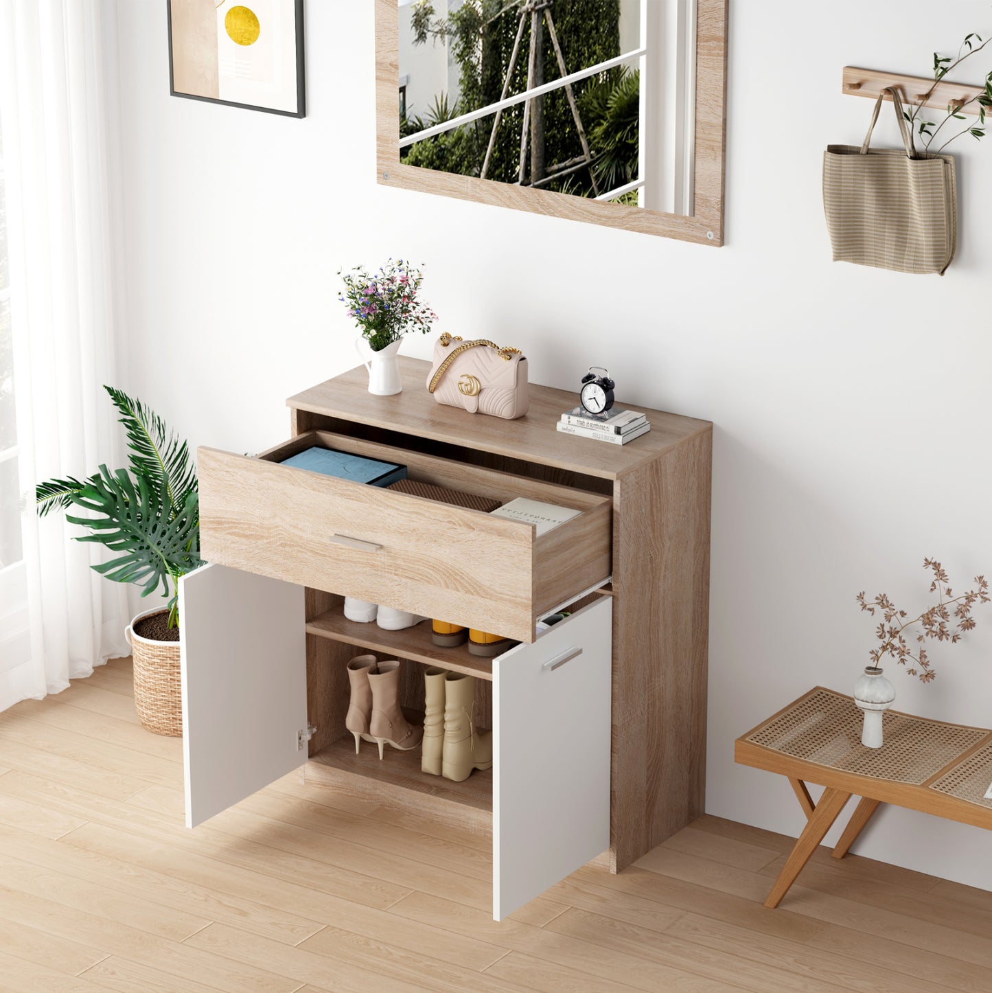 Entrance Set 3pcs Dionne Hm21058 Melamine In Sonama-white