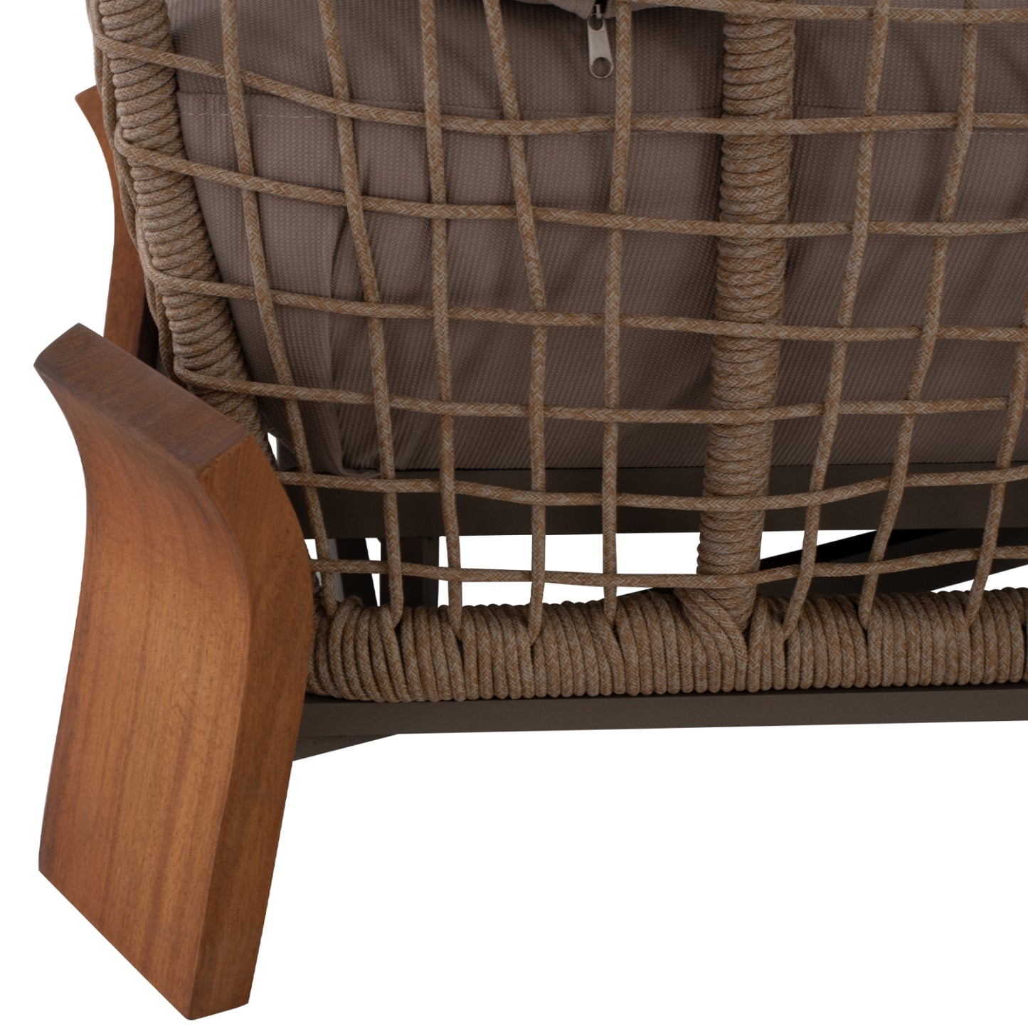 Outdoor Set Oxford 4pcs Iroko Rope Tempered Glass Hm5884.01