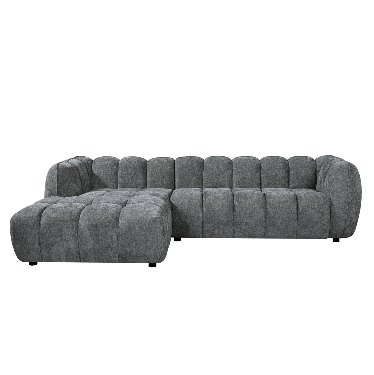 Set Corner Sofa (left)-armchair Lounge Lykke Hm10820.01l Grey Fabric