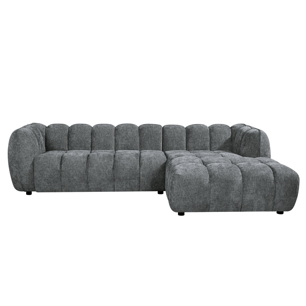 Set Corner Sofa (right)-armchair Lounge Lykke Hm10821.01r Grey Fabric