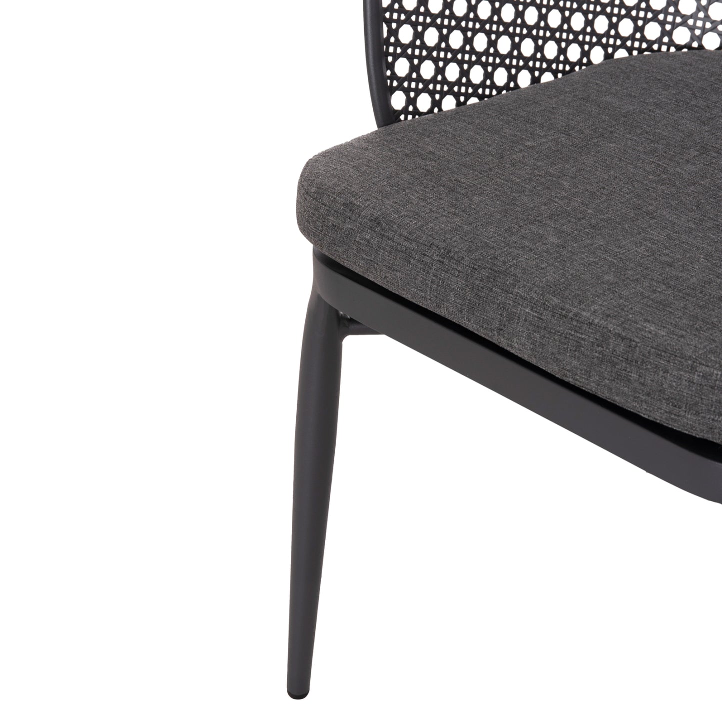 Outdoor Lounge Set 3pcs Orego Hm21106.01 Aluminum In Dark Grey Color