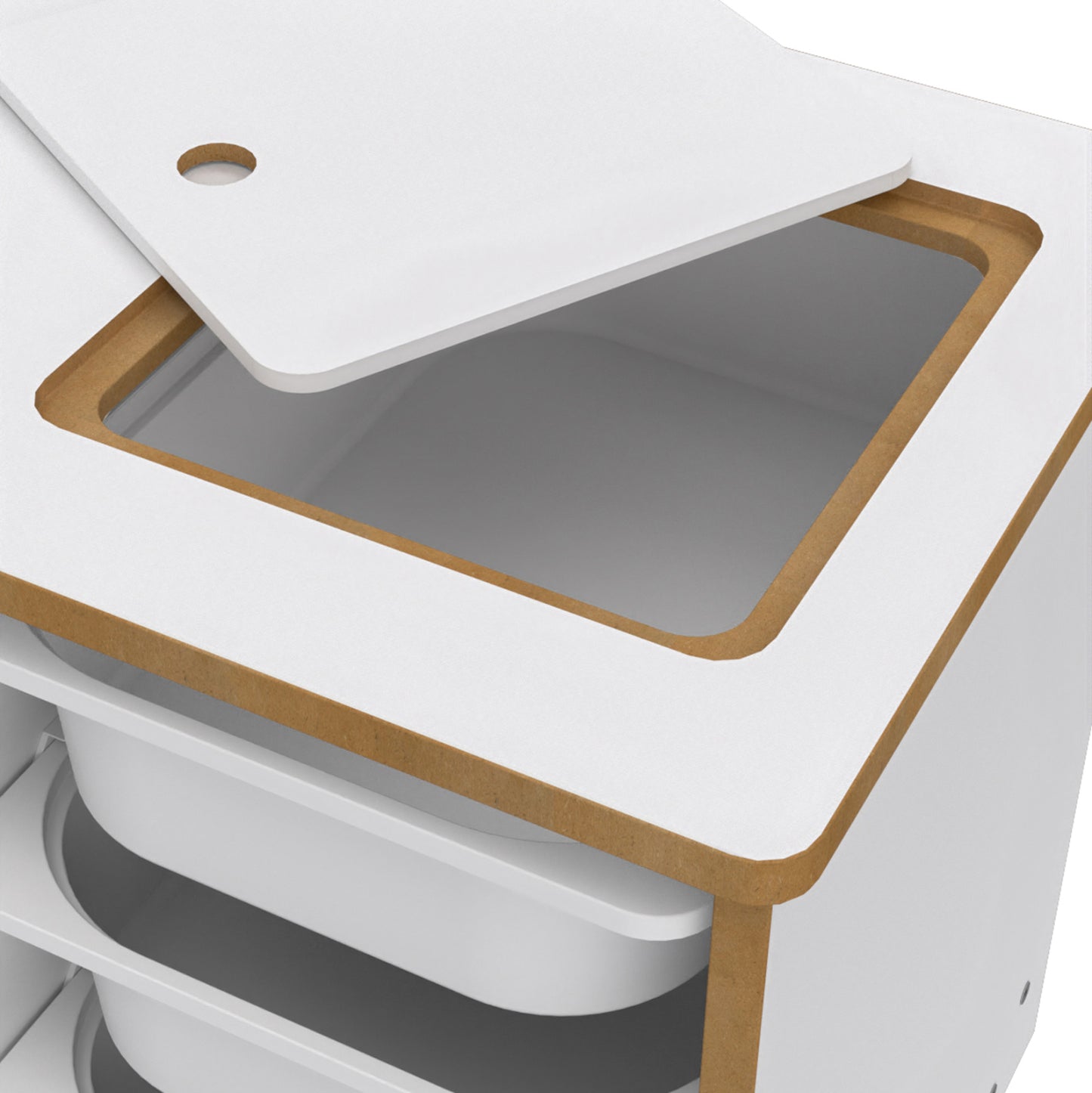 Kids' Desk Set Stak Hm18222.01 Melamine In White-natural Wood 90x42x50hcm.