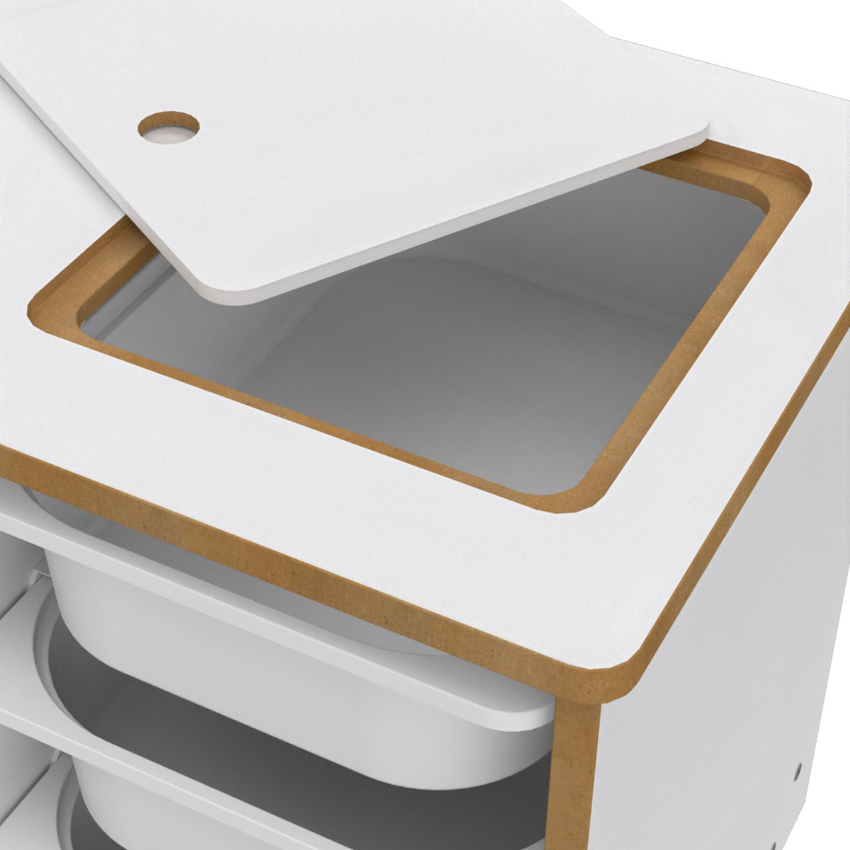 Kids' Desk Set Stak Hm18222.01 Melamine In White-natural Wood 90x42x50hcm.