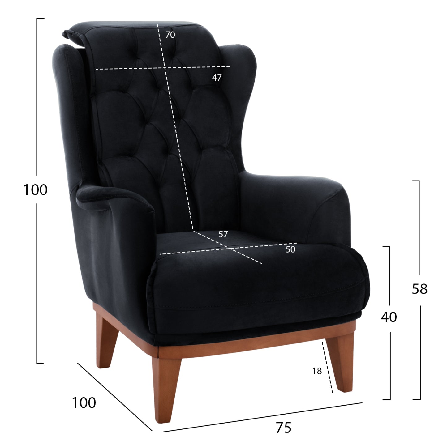 Hm11745.01,bennington 3-pcs Living-room Set, Black Velvet