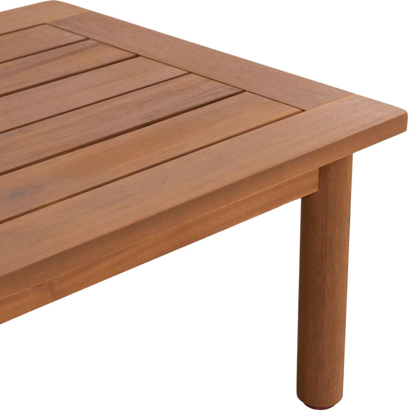 Outdoor Lounge Set 4pcs Elmora Hm6517 Acacia Wood--polyester Cushions Covers In Ecru