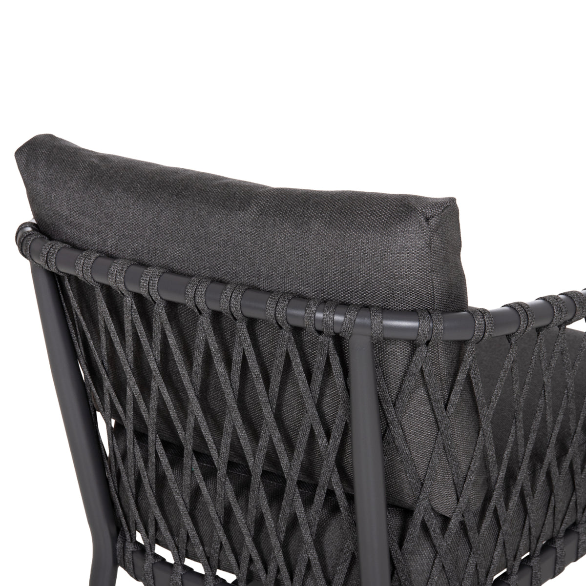 Outdoor Lounge Set 4-seat Willa Hm6505.01 Aluminum-rope-cushions In Grey