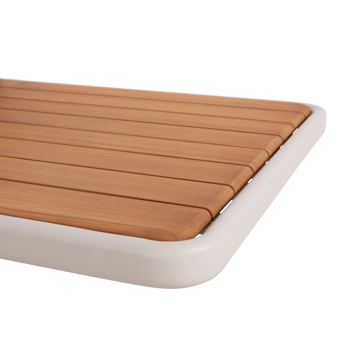 Corner Lounge Set 3pcs Creed Hm6428.02 Cream White Aluminum--beige Olefin Fabric--teak Wood