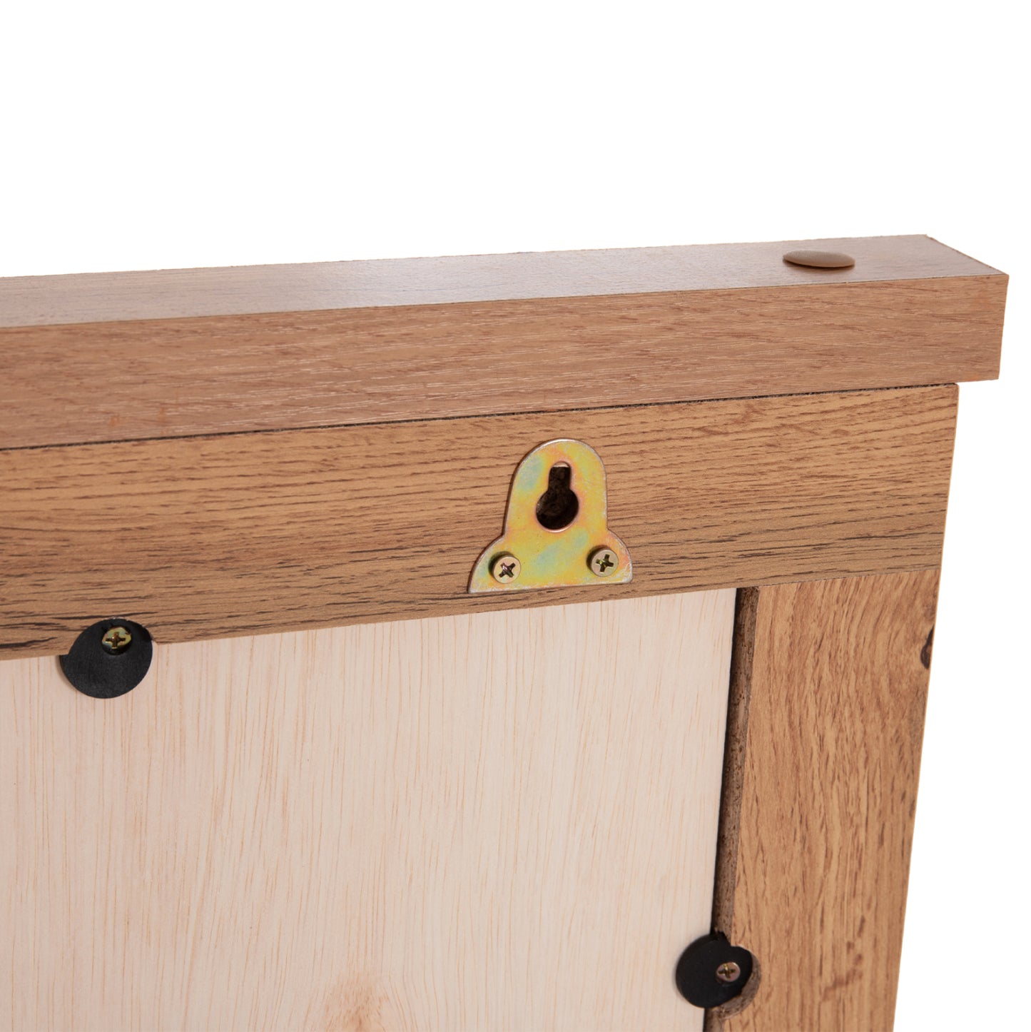 Set Chest Of (4) Drawers With Wall Mirror Carys Hm10889.12 Melamine In Natural Wood Color