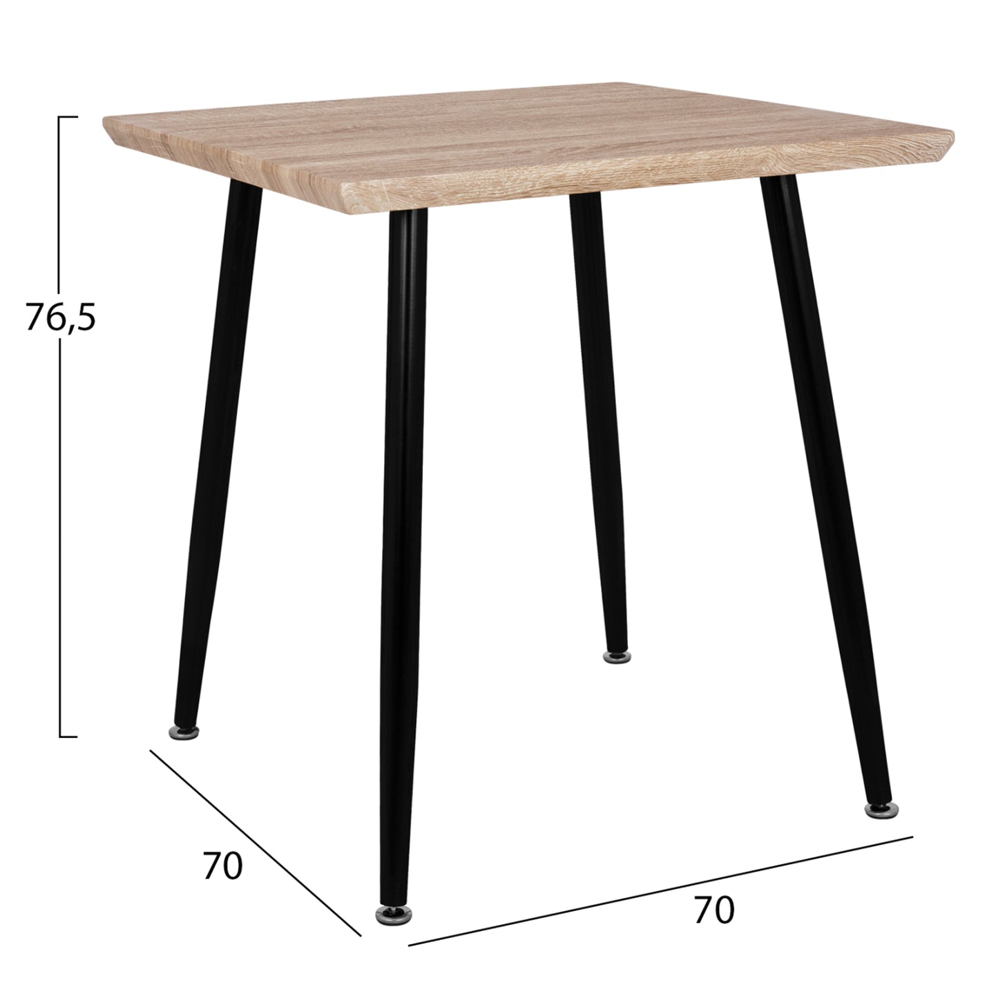 Dining Set 3pcs Paloma Hm21380 Square Table & 2 Dining Chairs In Black