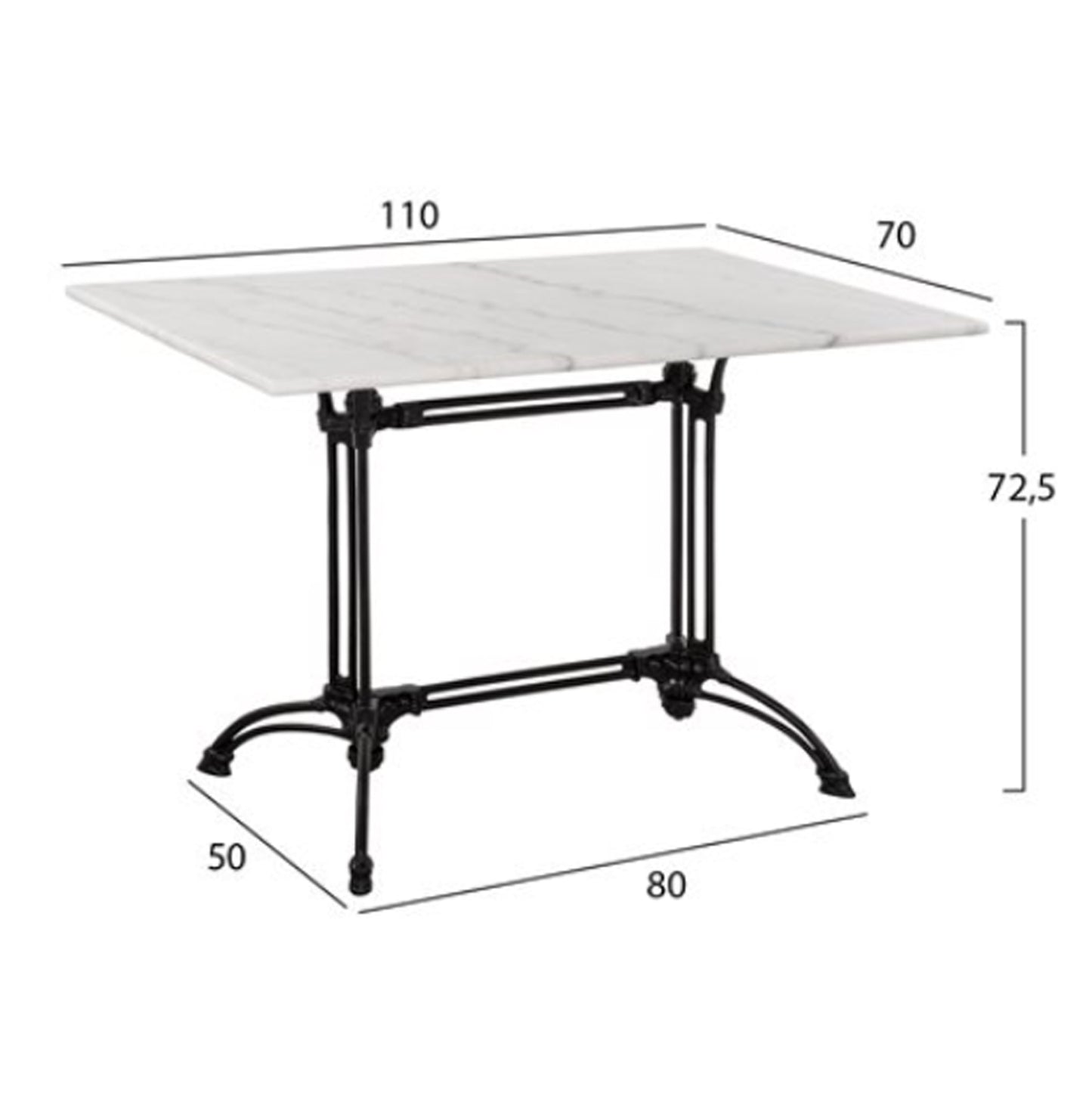 Outdoor Dining Set 5 Pcs With Marble Table Hm11717