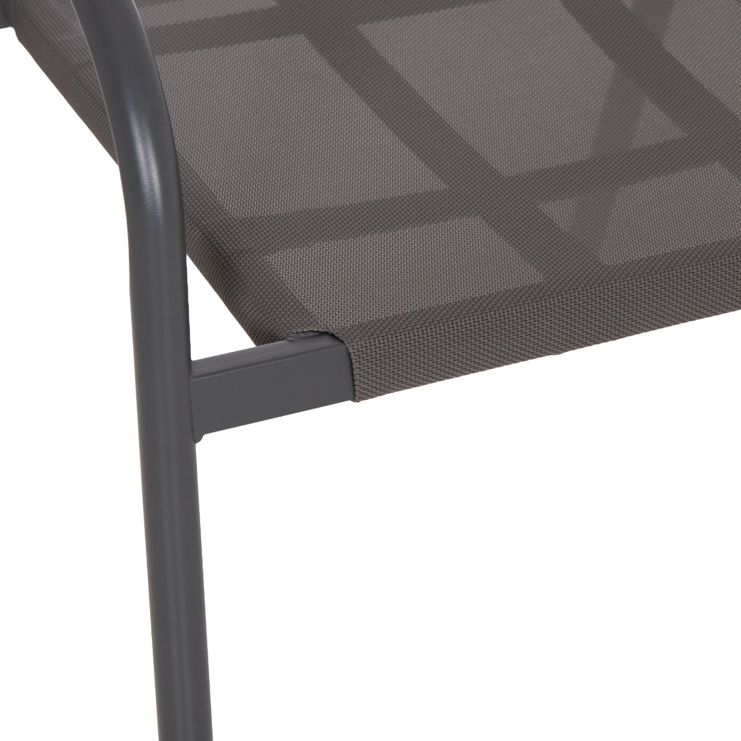 Outdoor Dining Set 5pcs Adam Hm10727.01 Metal Chairs & Table 110x60cm Grey