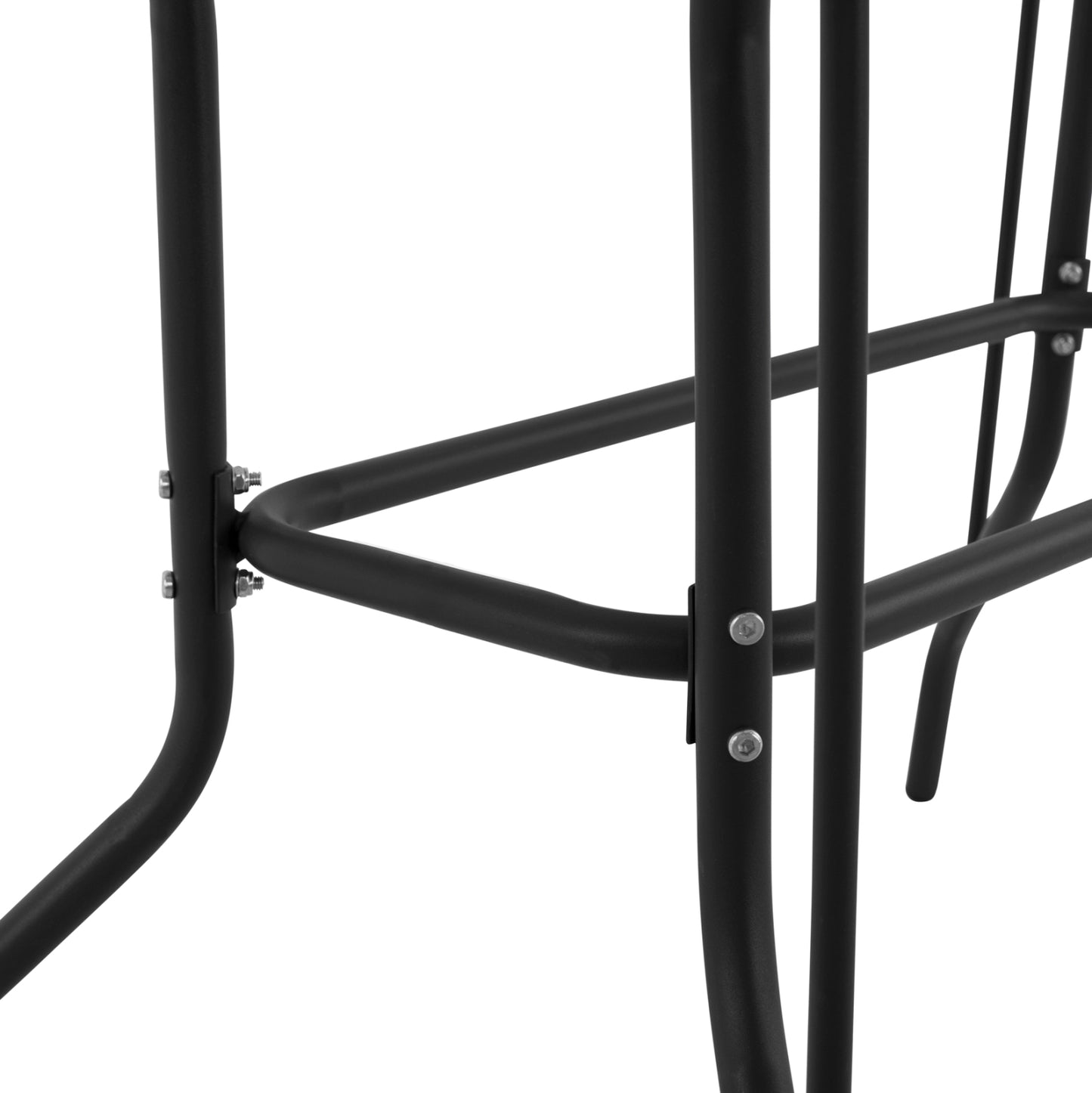 Outdoor Dining Set 5pcs Adam Hm10727.03 Metal Chairs & Table 110x60cm Black