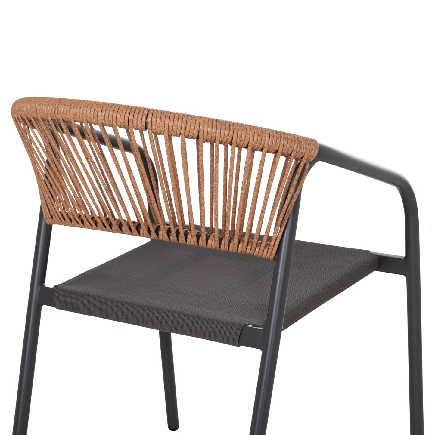 Outdoor Dining Set 5pcs Bruno Hm10860.01 Metal Chairs & Table 140x80cm Grey