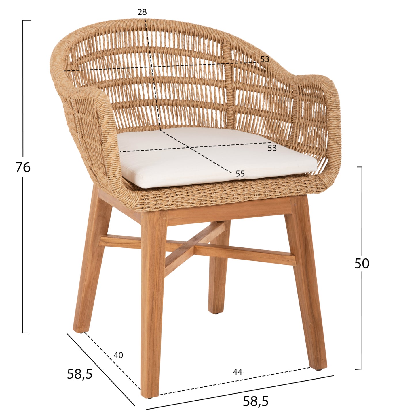 Dining Set 5pcs Lamora Hm21074.02 Round Table Φ120cm. & 4 Dining Chairs