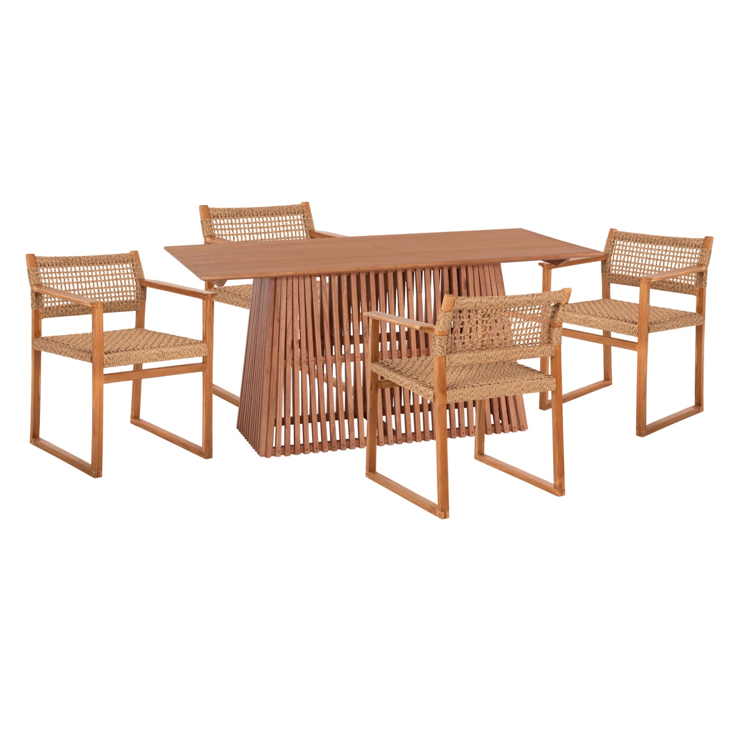 Dining Set 5pcs Narley Hm21078.01 Rectangular Table & 4 Dining Chairs