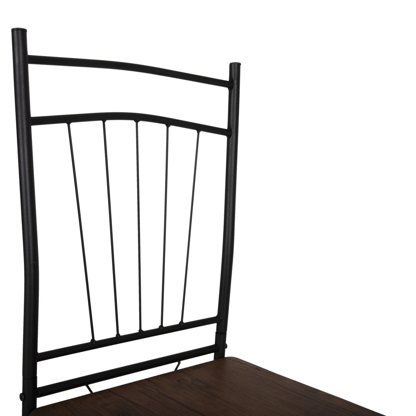 Dining Set 5pcs Peary Hm9416.11 Black Metal-mdf In Walnut Color 110x60x74hcm.