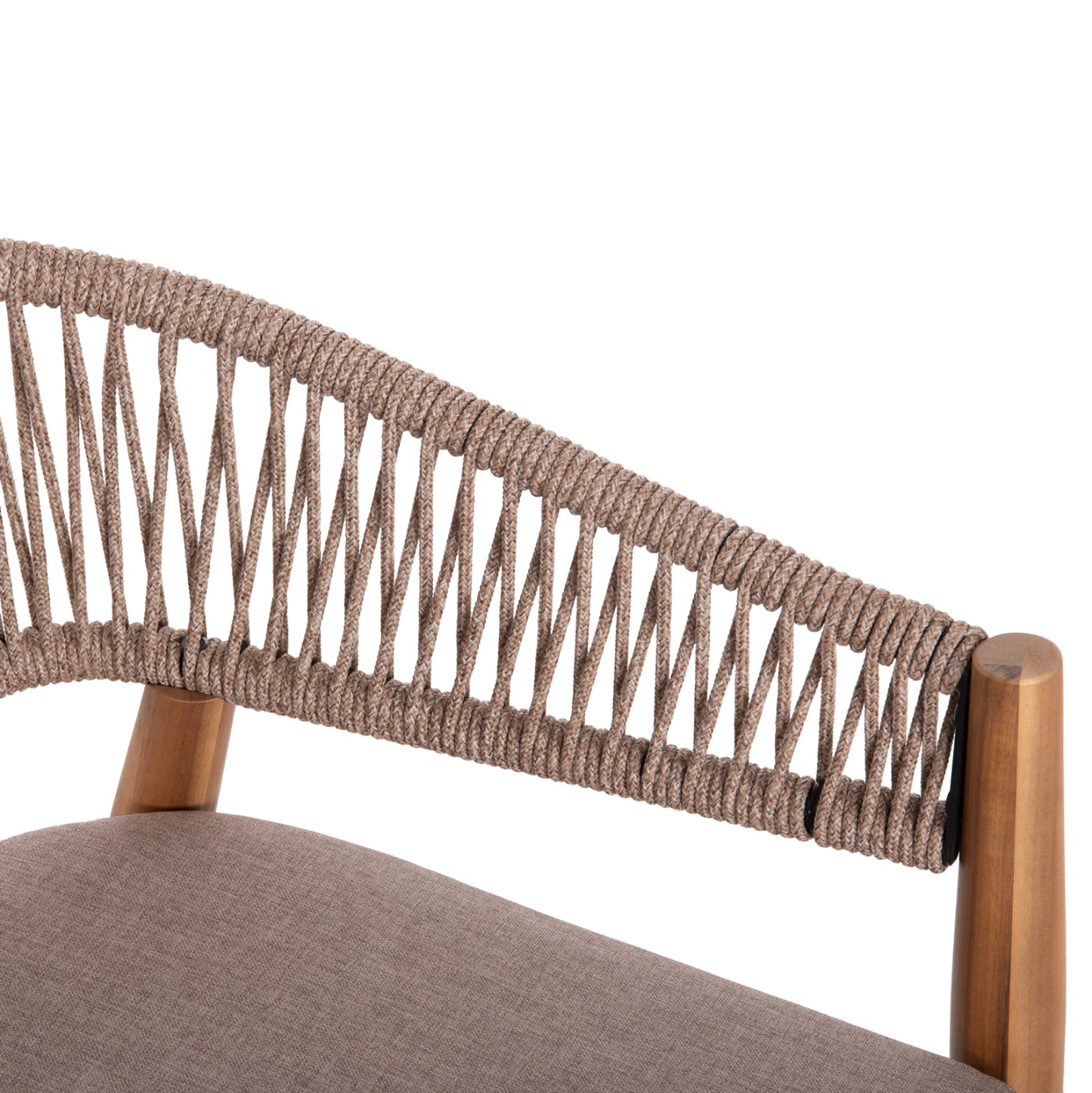 Outdoor Dining Set 9pcs Navant Hm21066.02 Table With 8 Dining Chairs-acacia Wood-rope In Beige