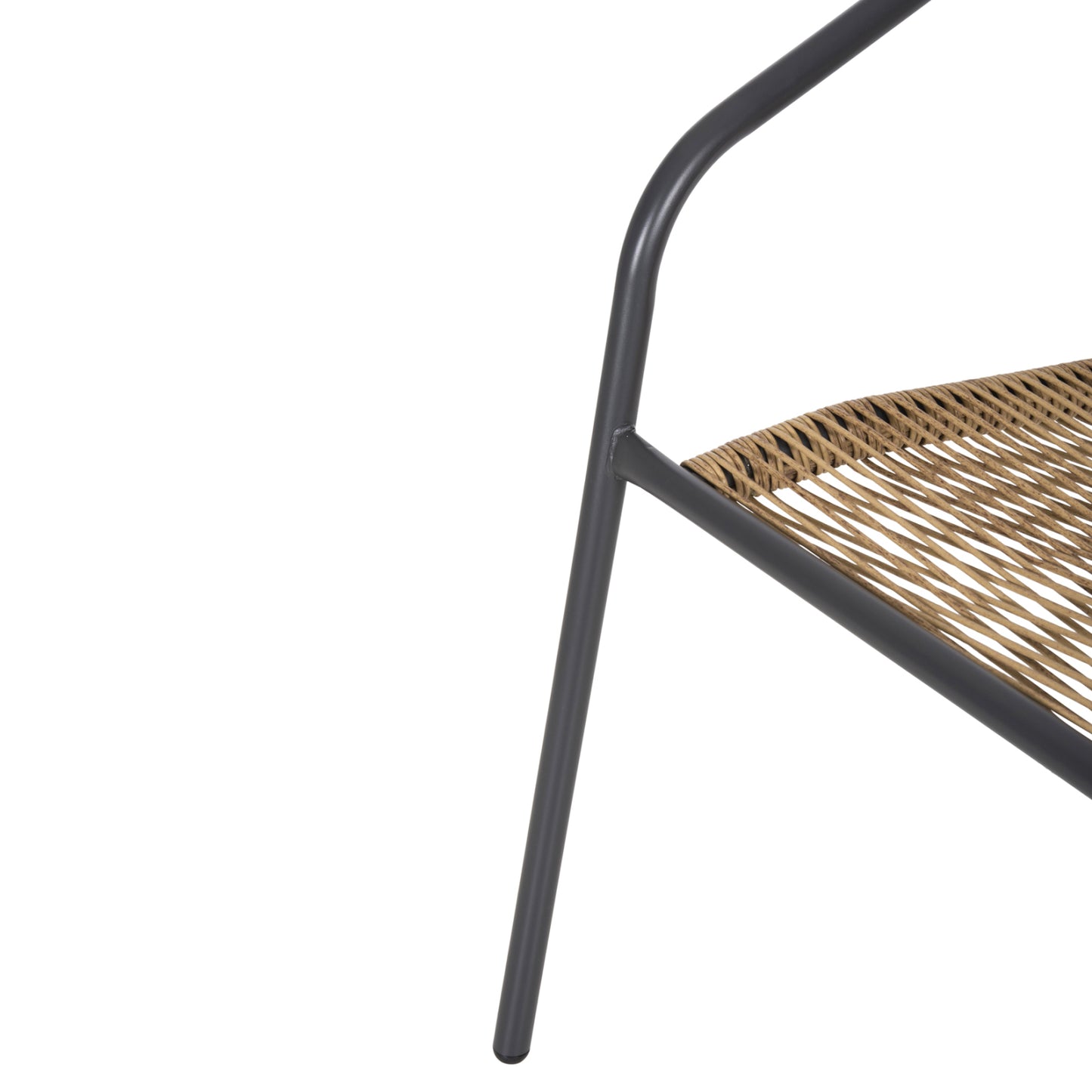 Outdoor 3pcs Dining Set Figo Hm10878.02 Metal In Grey--p.e.rattan In Natural