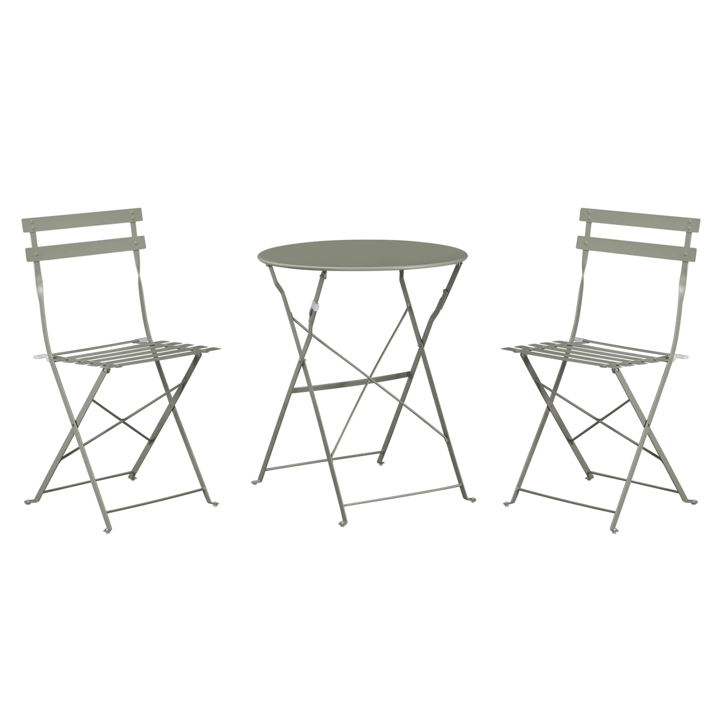 Dining Set 3pcs Foldable Sophie Hm21118.05 Metallic In Dark Olive Color