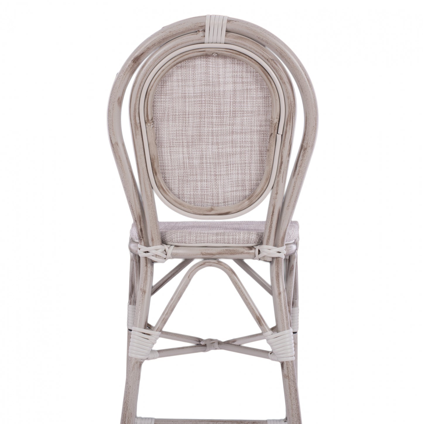 Stool Aluminum Bamboo Look White Patina With Textline Hm5110 47x61x115cm