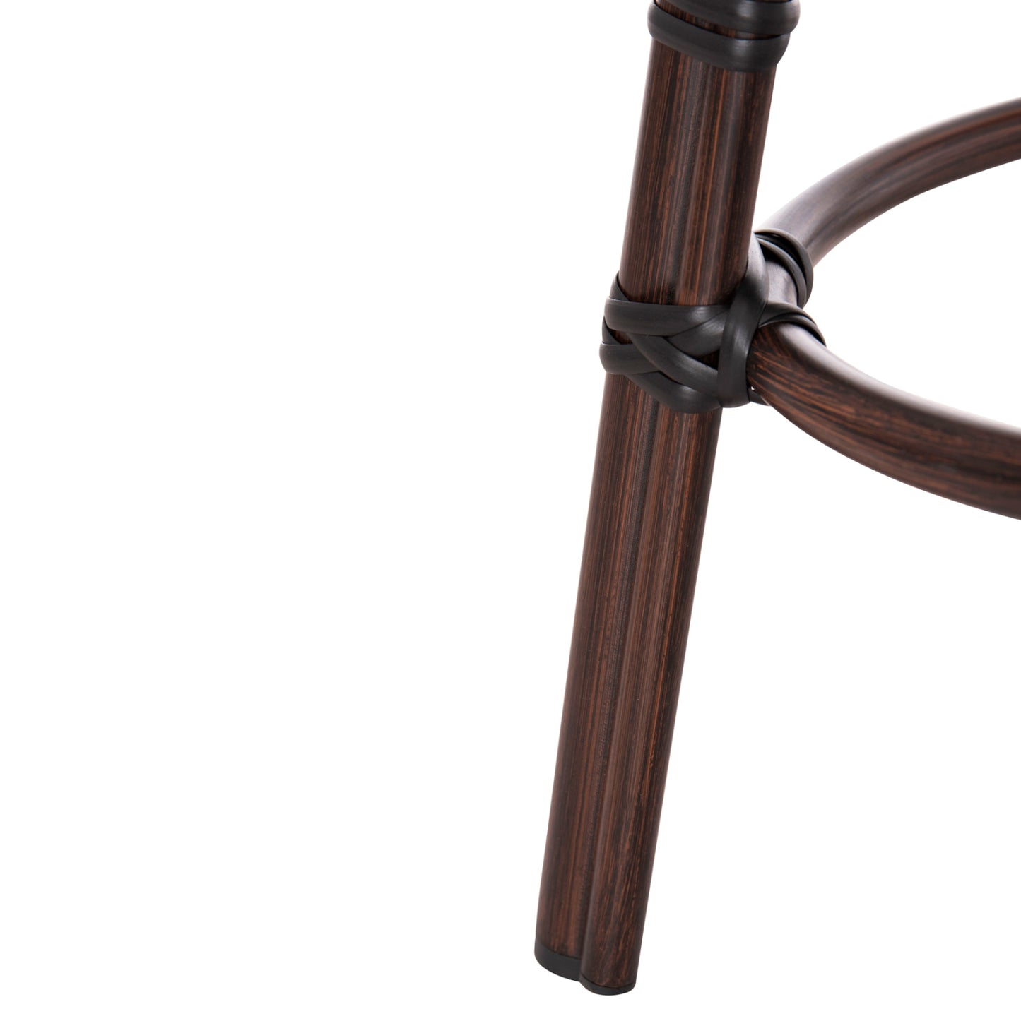 Aluminum Round Stool Chino Hm6285.01 Bamboo Look Brown-textilene Brown Φ36x46hcm.