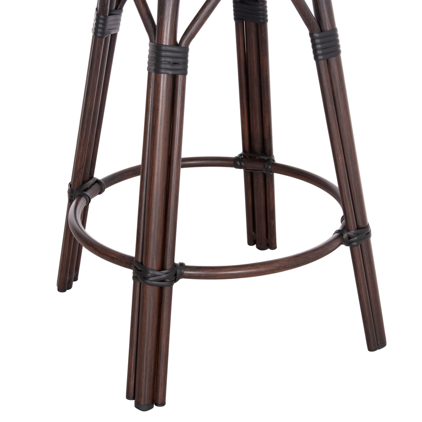 Aluminum Medium Height Bar Stool Chino Hm6286.01 Bamboo Look & Textilene In Brown 43x43x65hcm.