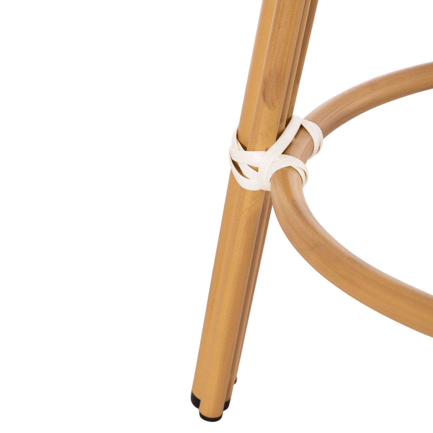 Aluminum Medium Height Bar Stool Chino Hm6286.03 Bamboo Look & Textilene Black 43x43x65hcm.