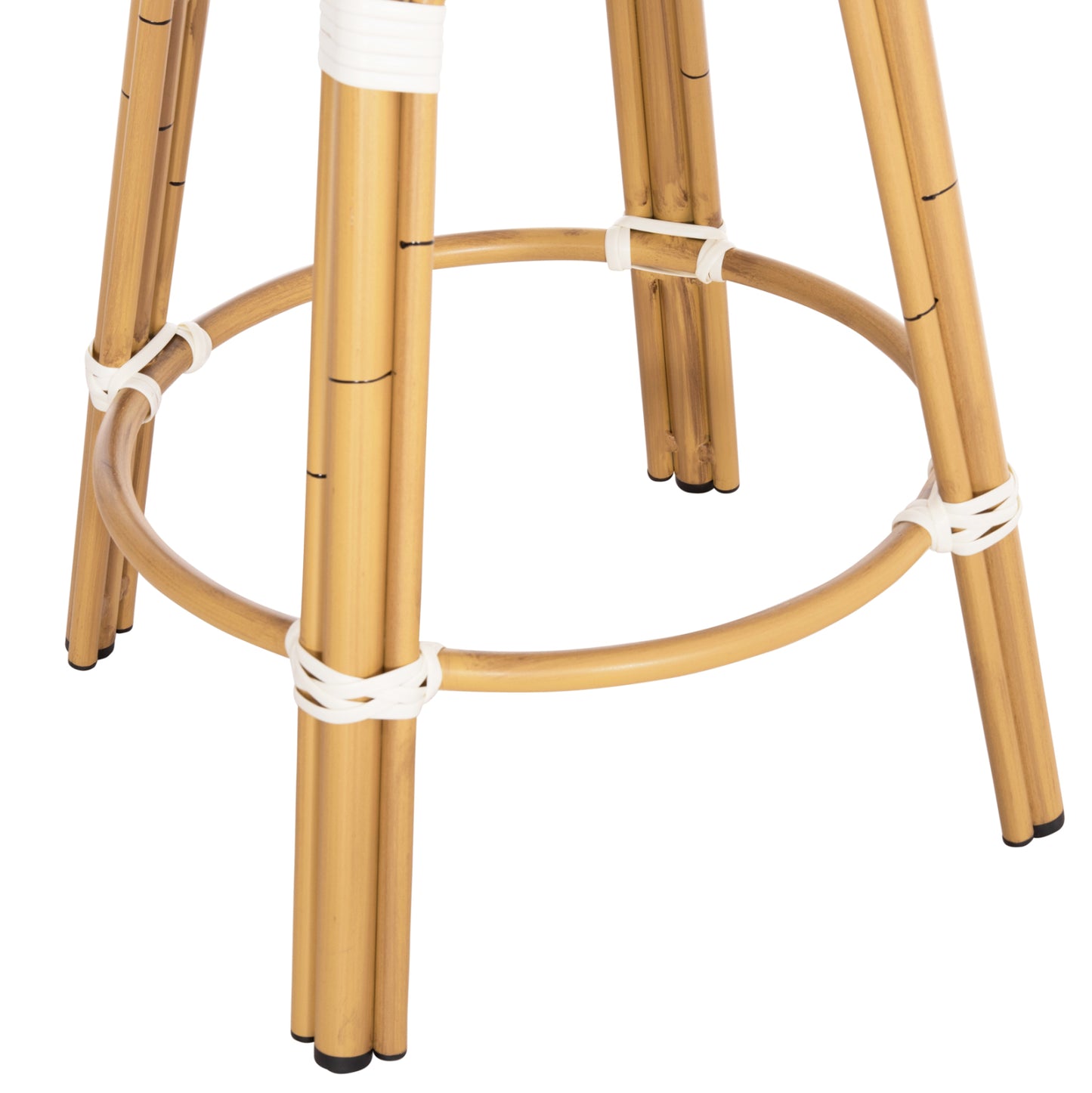 Aluminum Medium Height Bar Stool Chino Hm6286.04 Bamboo Look In Natural & Textilene 43x43x65hcm.