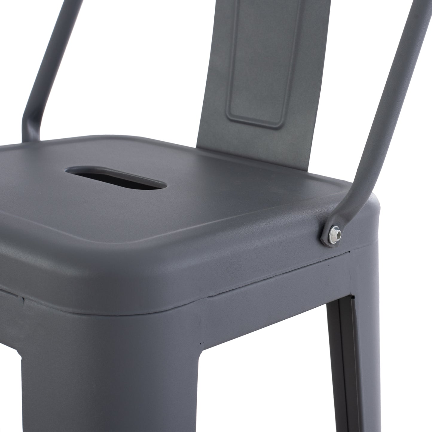 Bar Stool Melita Hm8643.10 Metal With Backrest In Grey 43Χ43Χ100hcm.