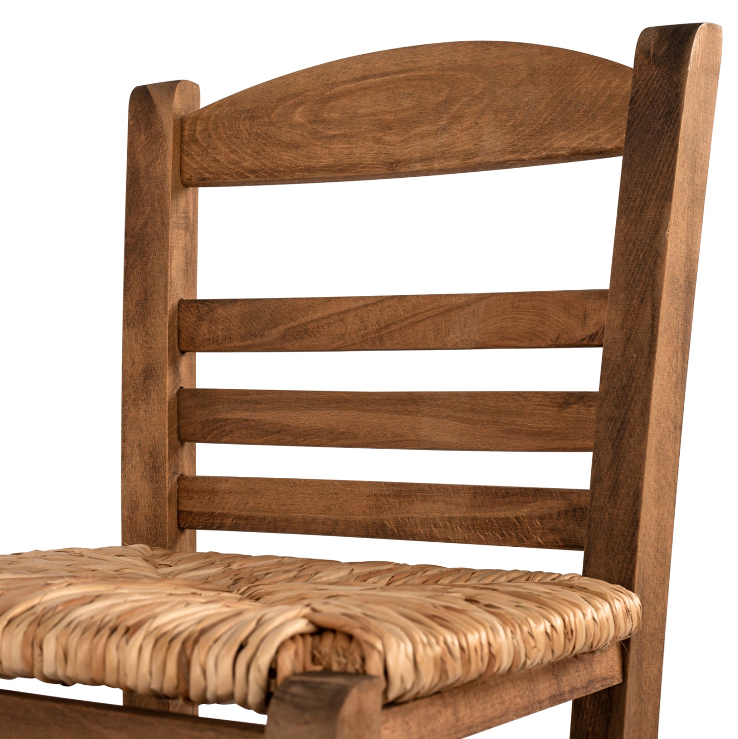 Traditional Stool With Straw Walnut Hm10377.01