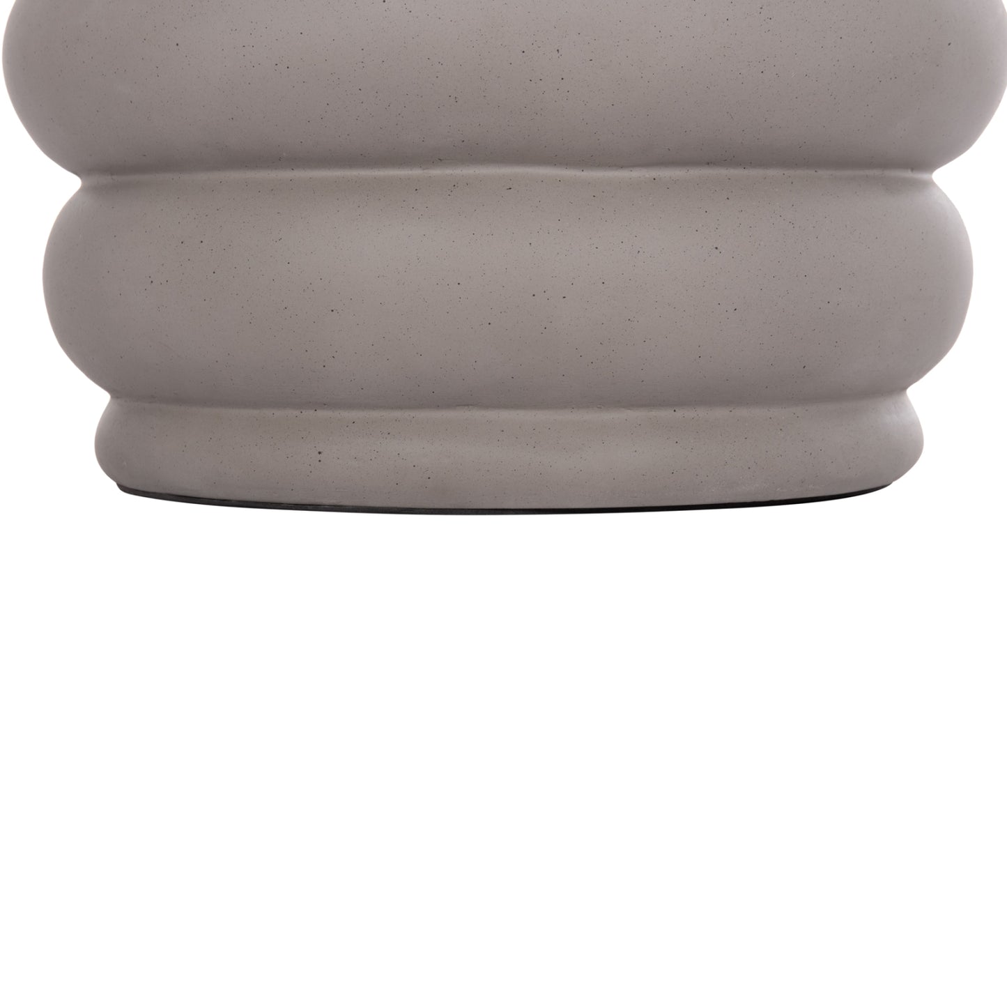 Stool Puffat Hm18172.03 Fiber Cement In Grey-teak Wood Top Φ45x46hcm.