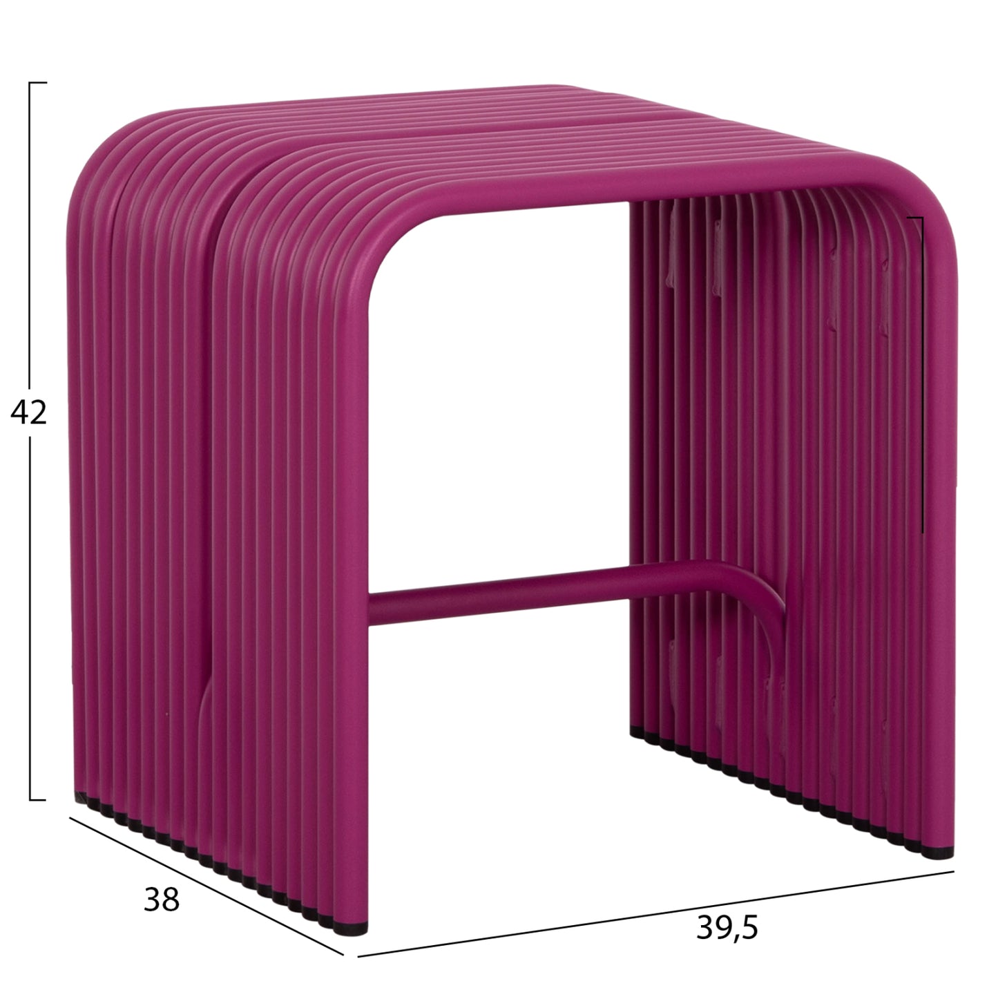 Stool Series Intrepid Hm6325.05 Aluminum In Purple Color 40x38x42.5hcm.