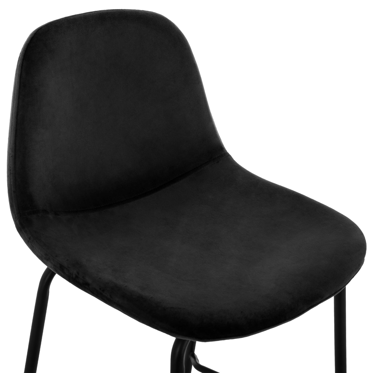Hm9298.14 Bar Stool Vincent, Black Velvet, Metal Legs, 47x51x96